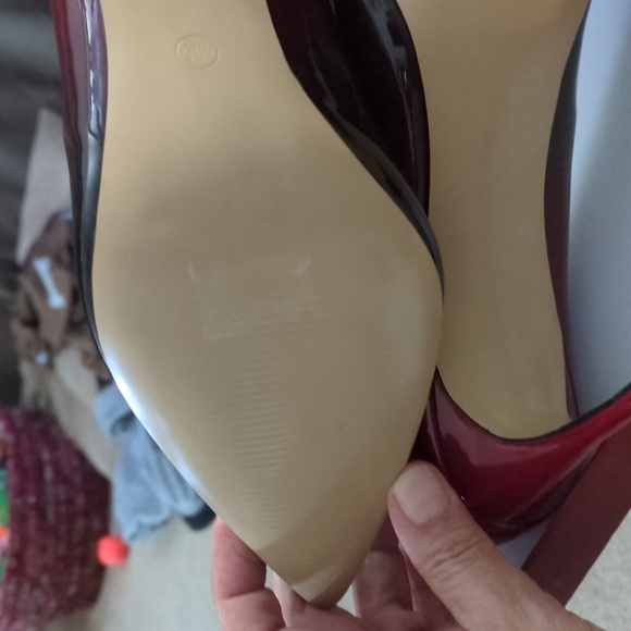 Hombre Red And Black Stiletto 4 Inch Heels Size 10.5 - Picture 6 of 9